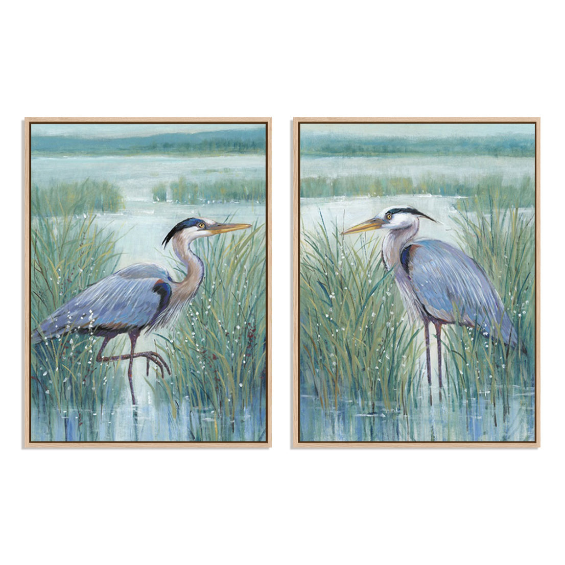 Wetland Heron I and II Wall Art