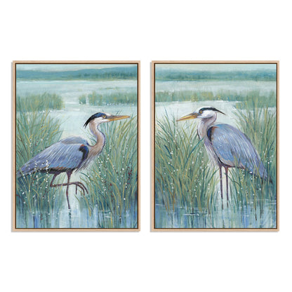 Wetland Heron I and II Wall Art