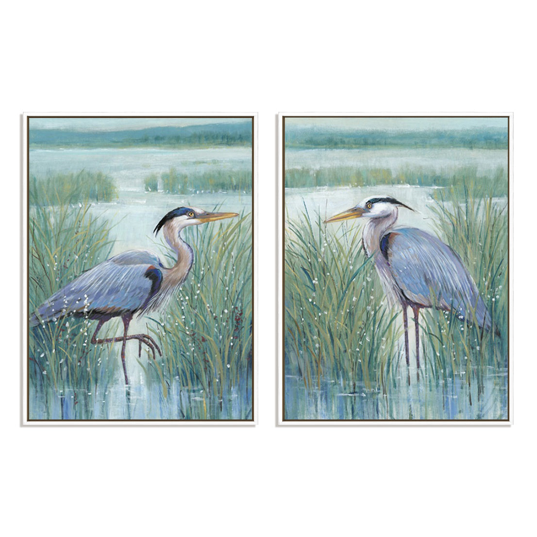 Wetland Heron I and II Wall Art
