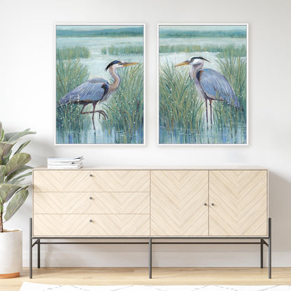 Wetland Heron I and II Wall Art