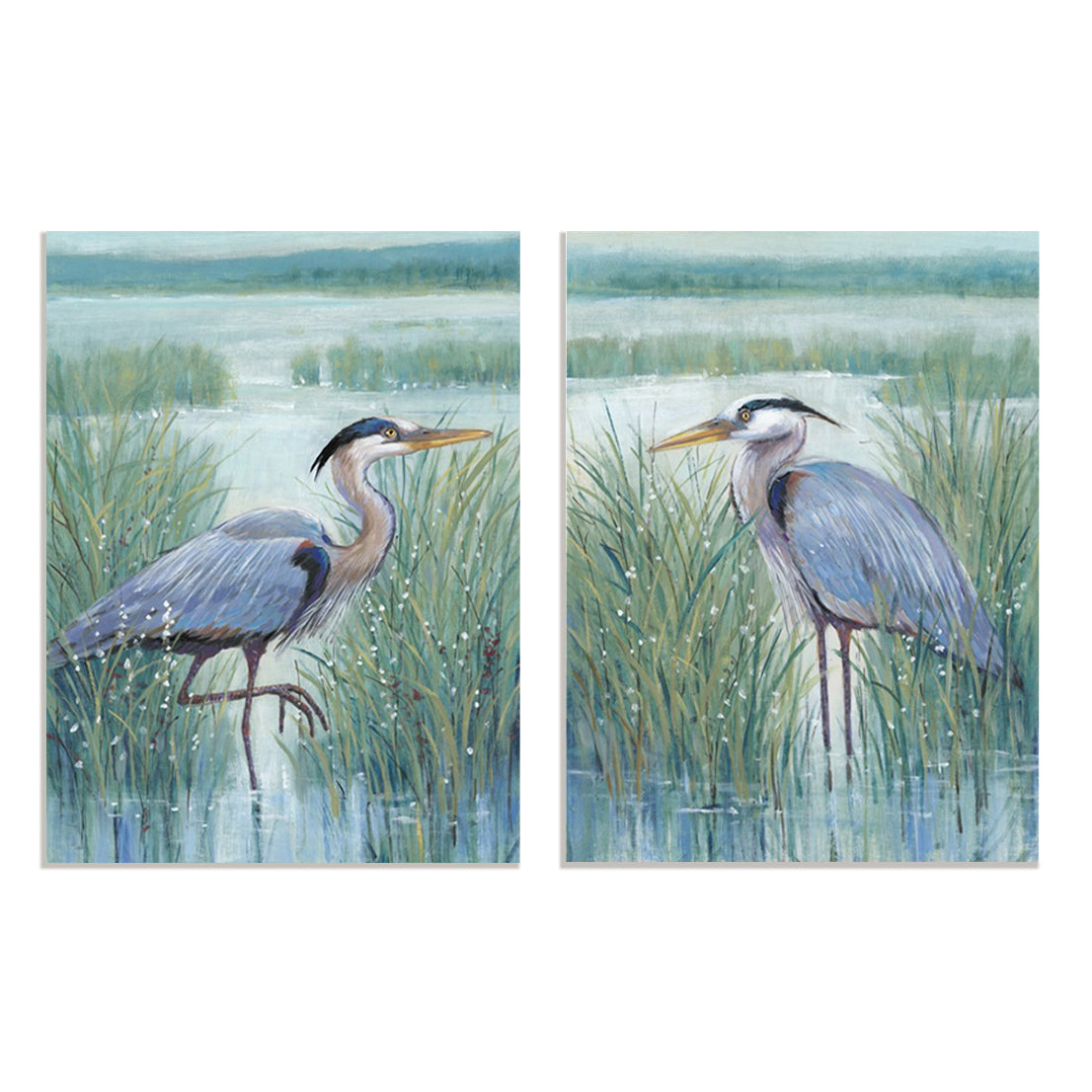 Wetland Heron I and II Wall Art
