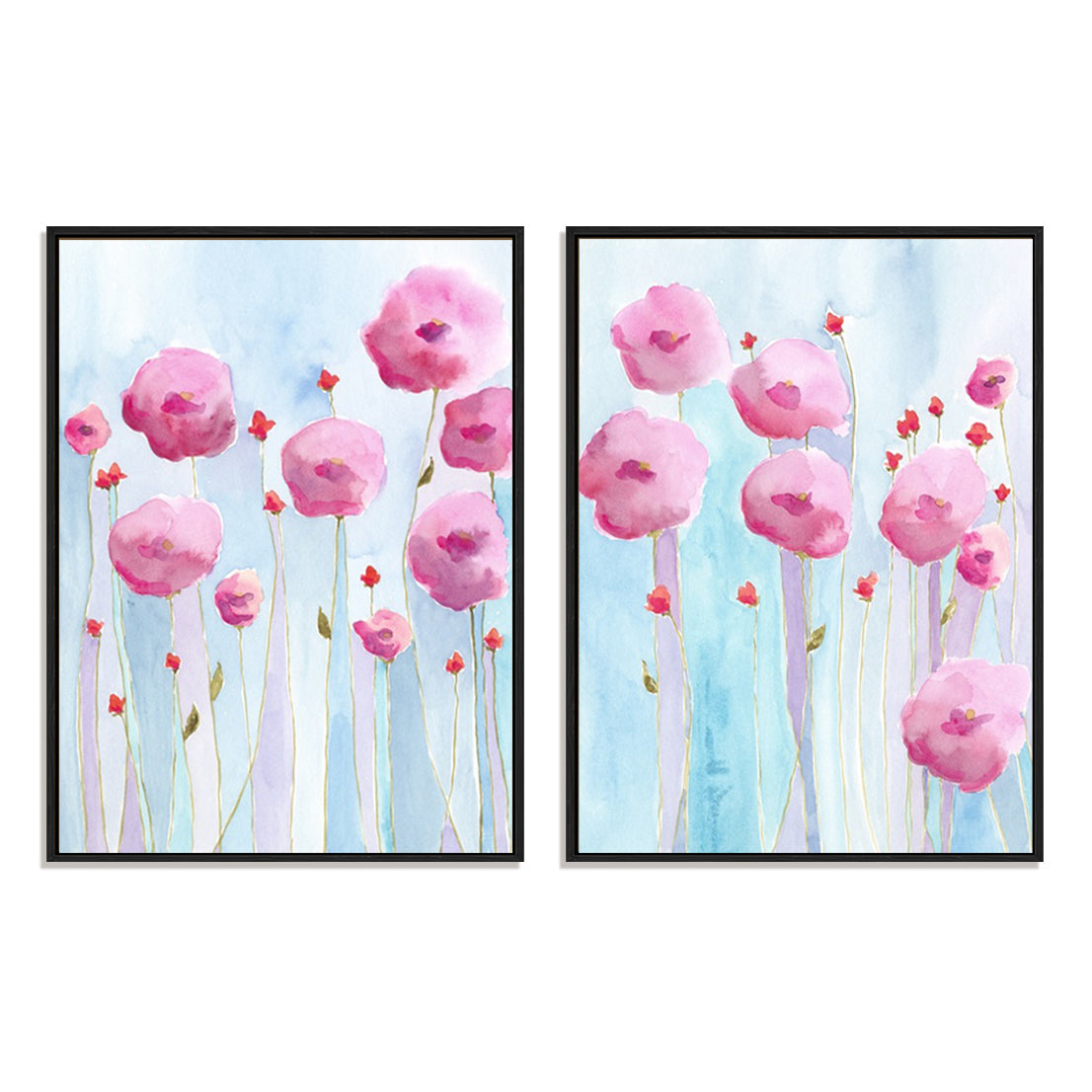 Pink Florets I and II Wall Art