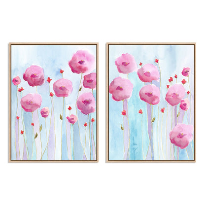 Pink Florets I and II Wall Art