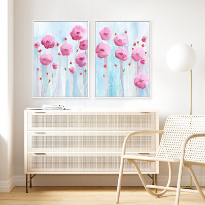 Pink Florets I and II Wall Art