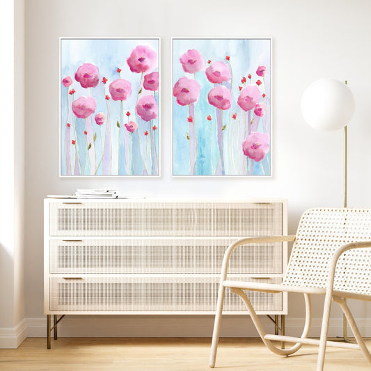 Pink Florets I and II Wall Art