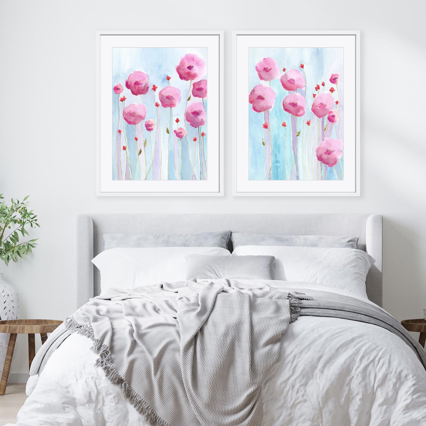 Pink Florets I and II Wall Art