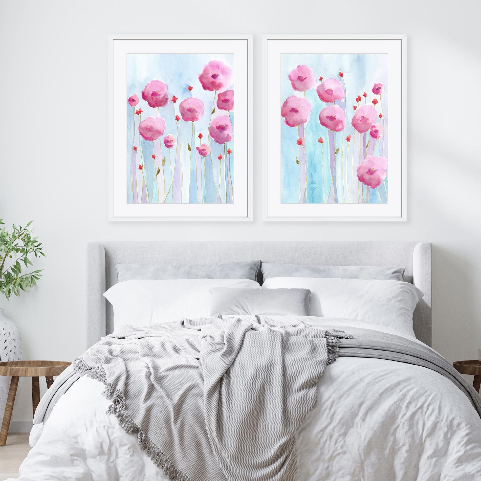 Pink Florets I and II Wall Art