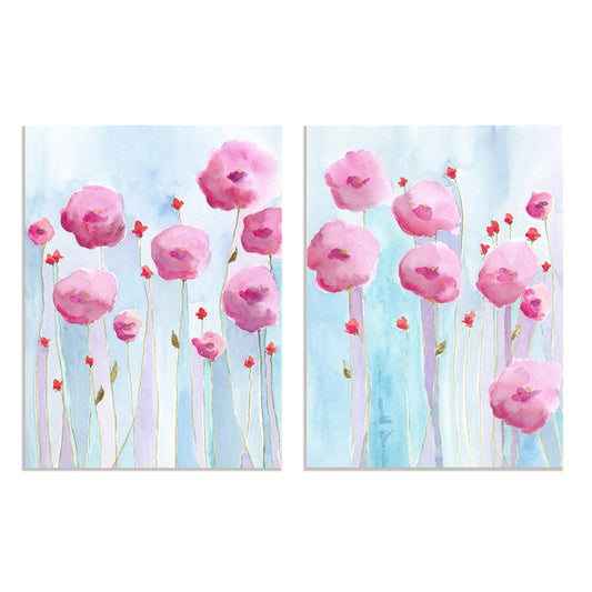 Pink Florets I and II Wall Art