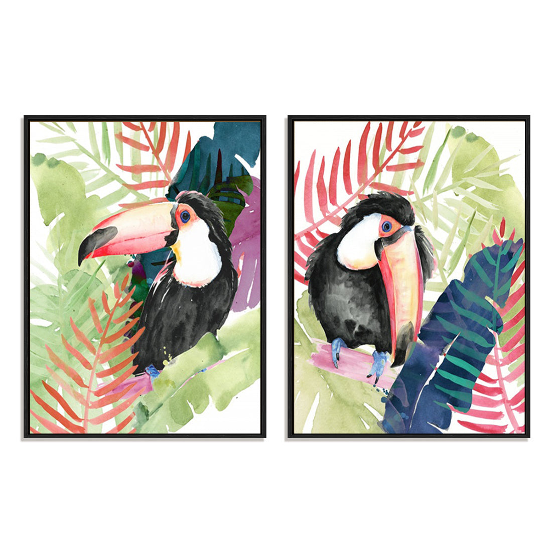 Toucan Palms II and I Wall Art