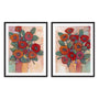Poppies in a Vase I and II Wall Art