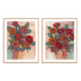 Poppies in a Vase I and II Wall Art