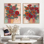 Poppies in a Vase I and II Wall Art