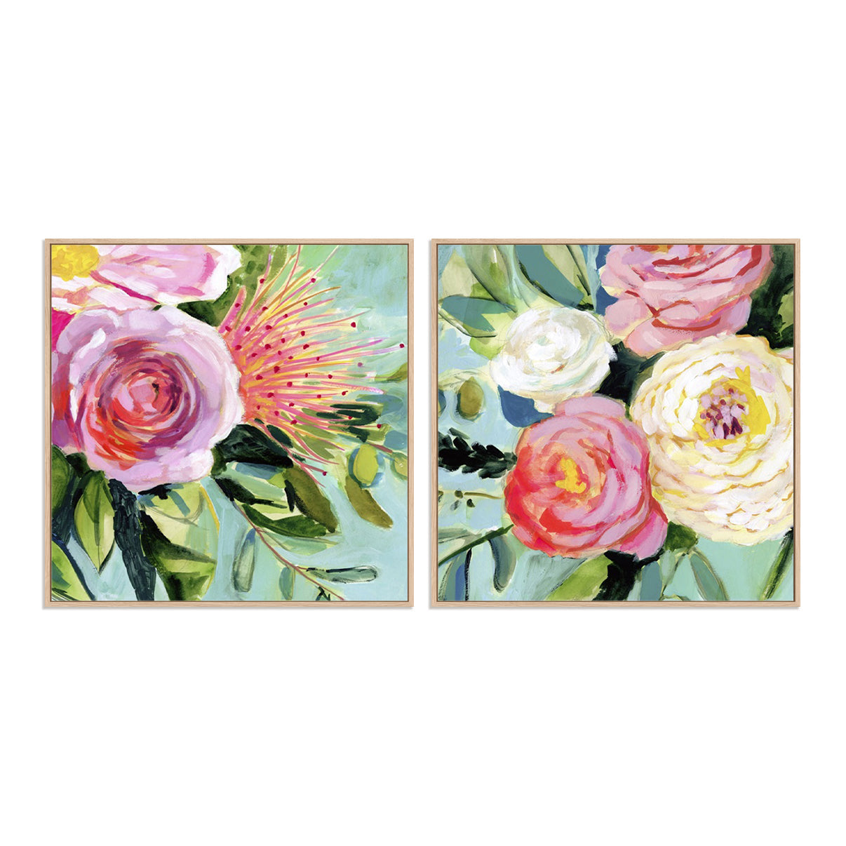 Brushy Floral I and II Wall Art