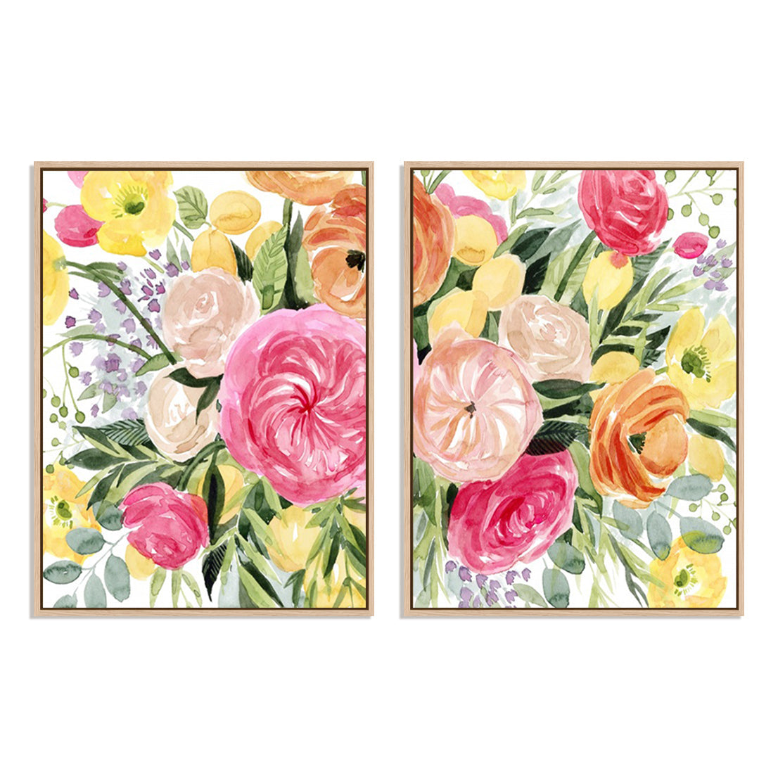 Blossomy Gathering I and II Wall Art