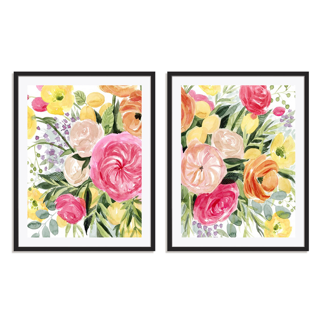 Blossomy Gathering I and II Wall Art