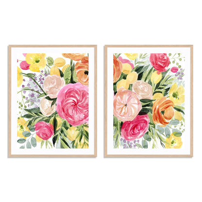 Blossomy Gathering I and II Wall Art