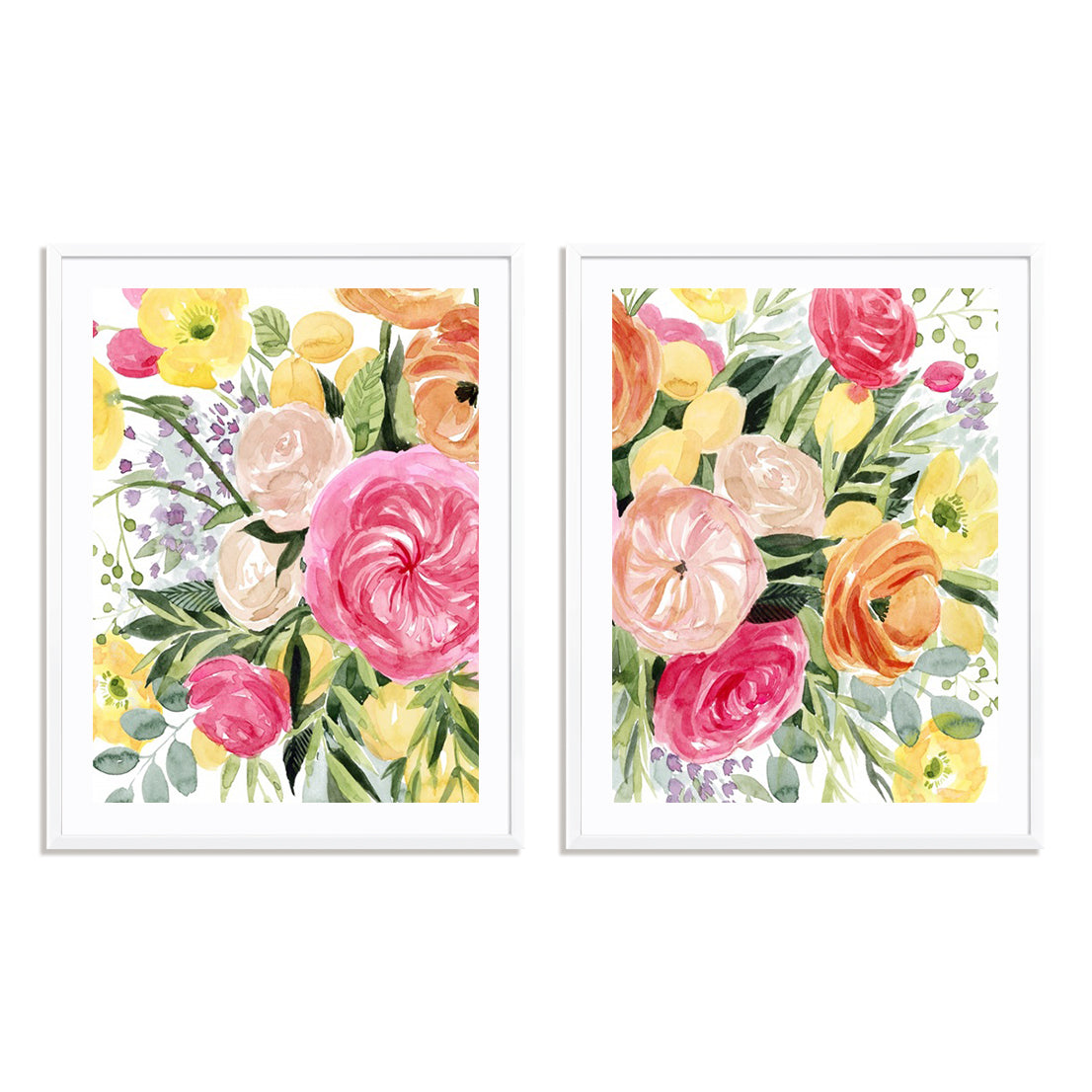 Blossomy Gathering I and II Wall Art