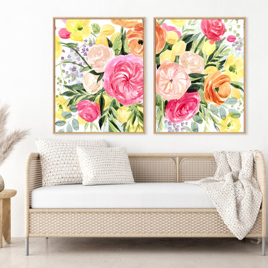 Blossomy Gathering I and II Wall Art