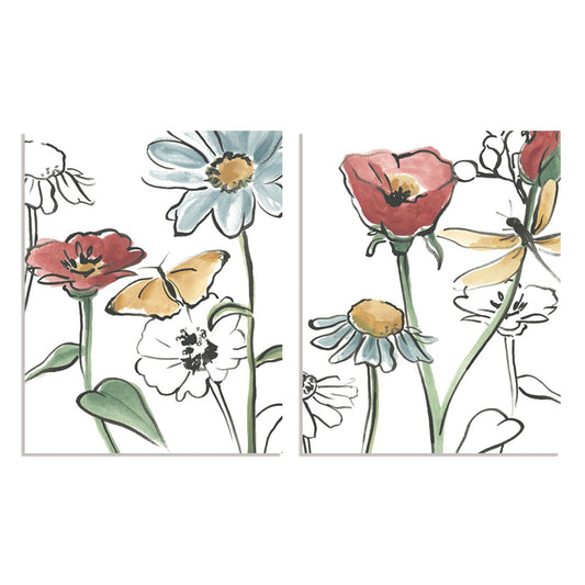 Pair Boho Florals IV and VI Wall Art