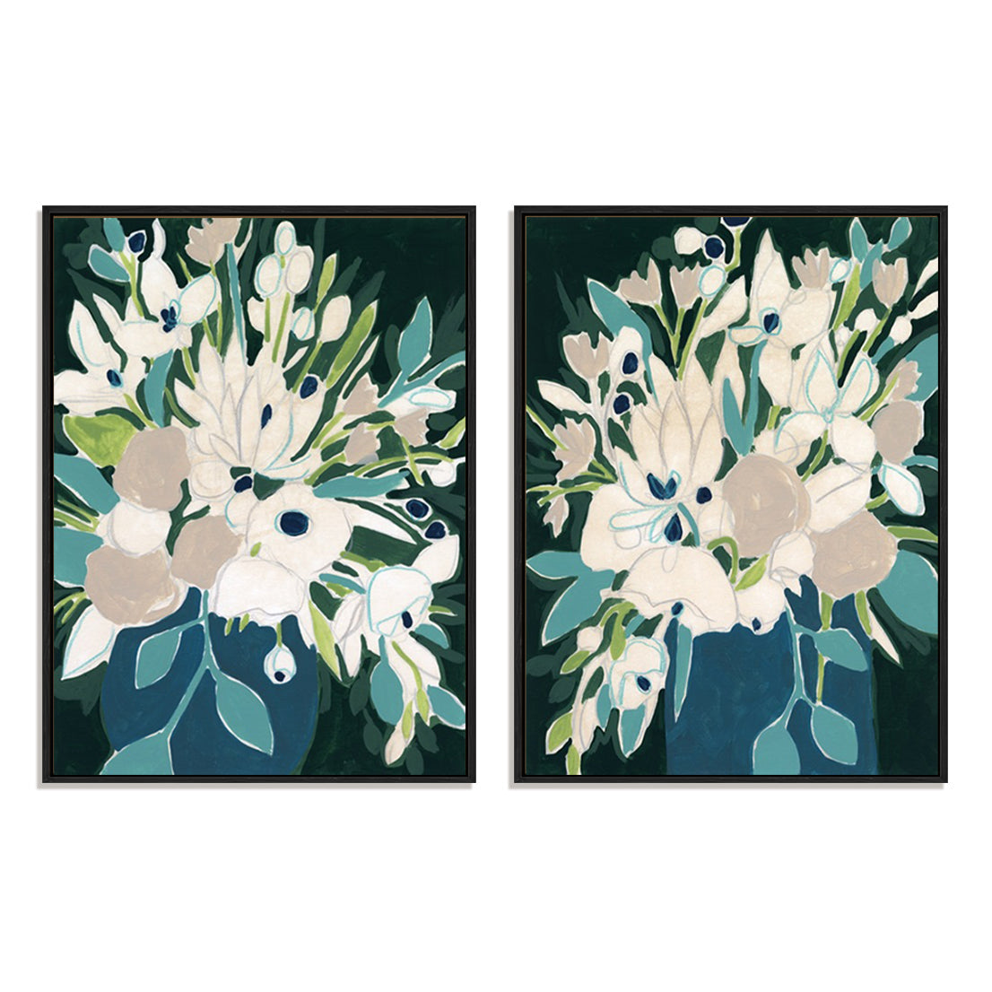Blue Bloom Sketch I and II Wall Art