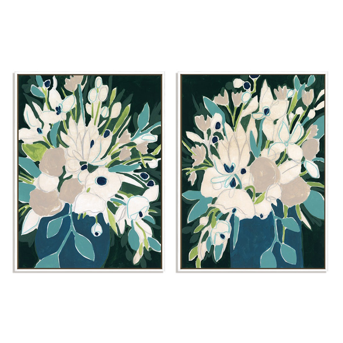 Blue Bloom Sketch I and II Wall Art
