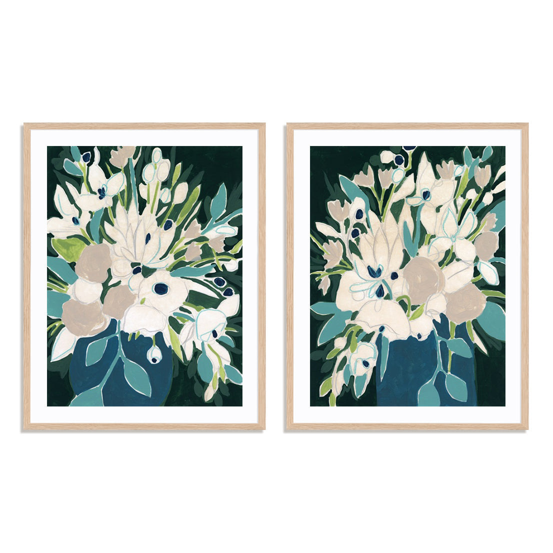 Blue Bloom Sketch I and II Wall Art