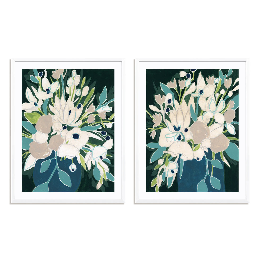 Blue Bloom Sketch I and II Wall Art