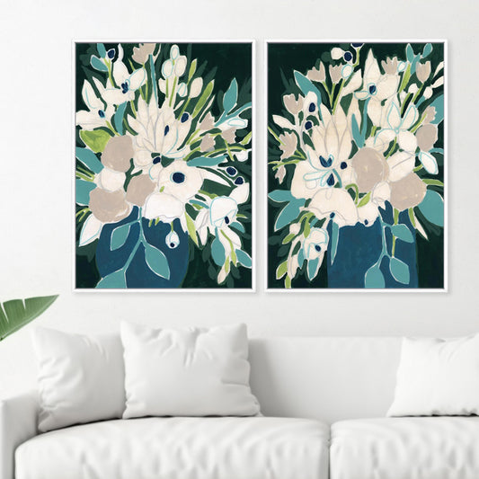 Blue Bloom Sketch I and II Wall Art