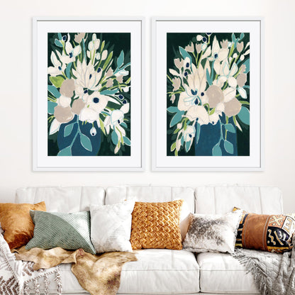 Blue Bloom Sketch I and II Wall Art