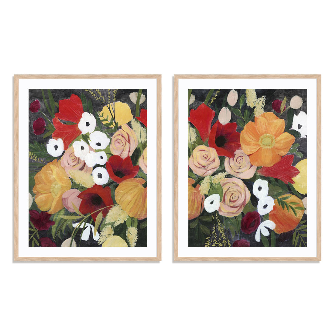 November Bouquet I and II Wall Art