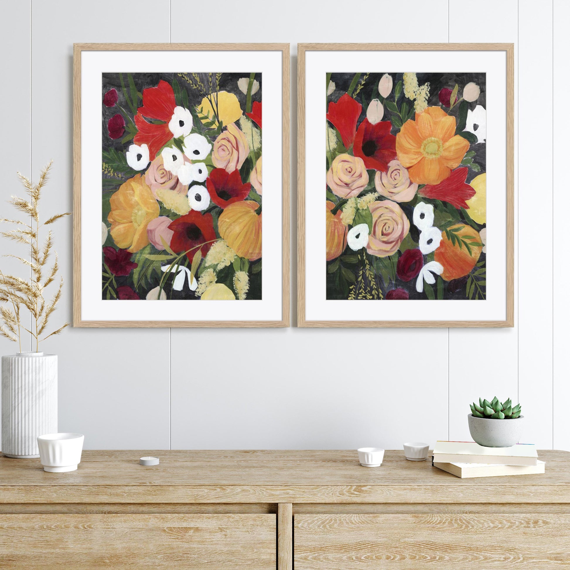 November Bouquet I and II Wall Art
