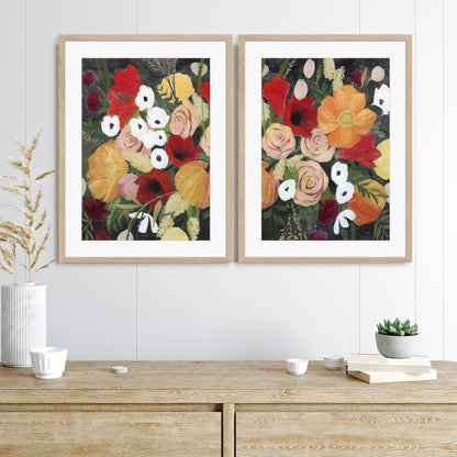 November Bouquet I and II Wall Art