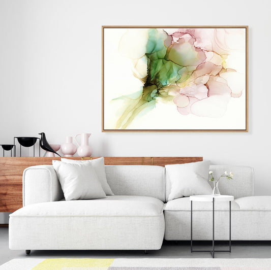 Pink and Turquoise Bloom I