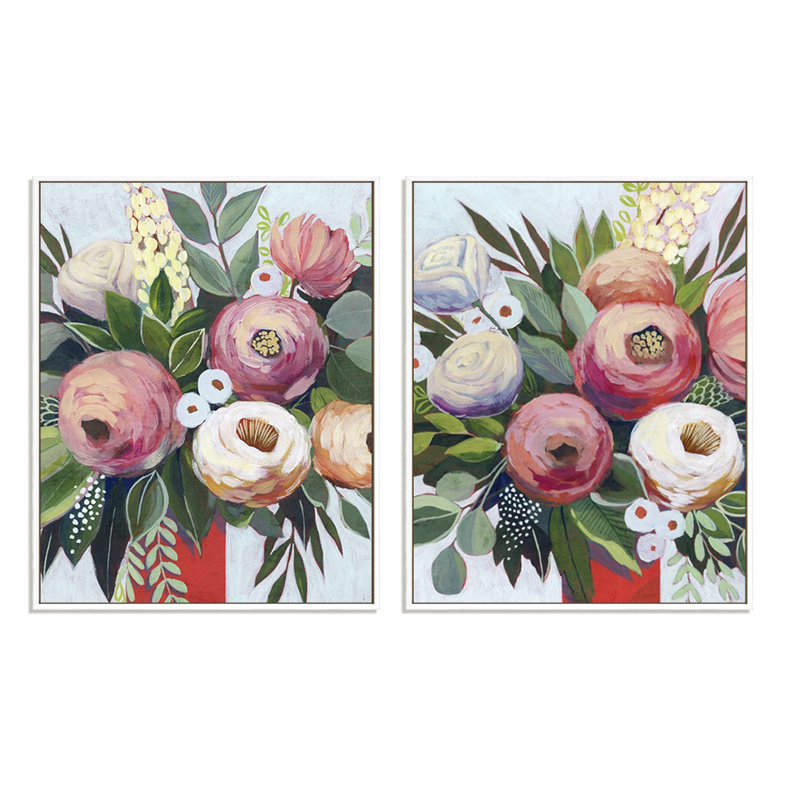 Lustrous Bouquet I and II Wall Art