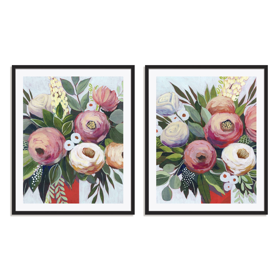 Lustrous Bouquet I and II Wall Art