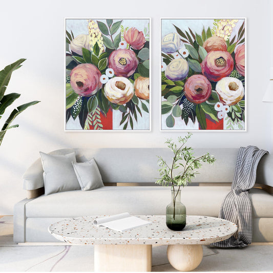 Lustrous Bouquet I and II Wall Art