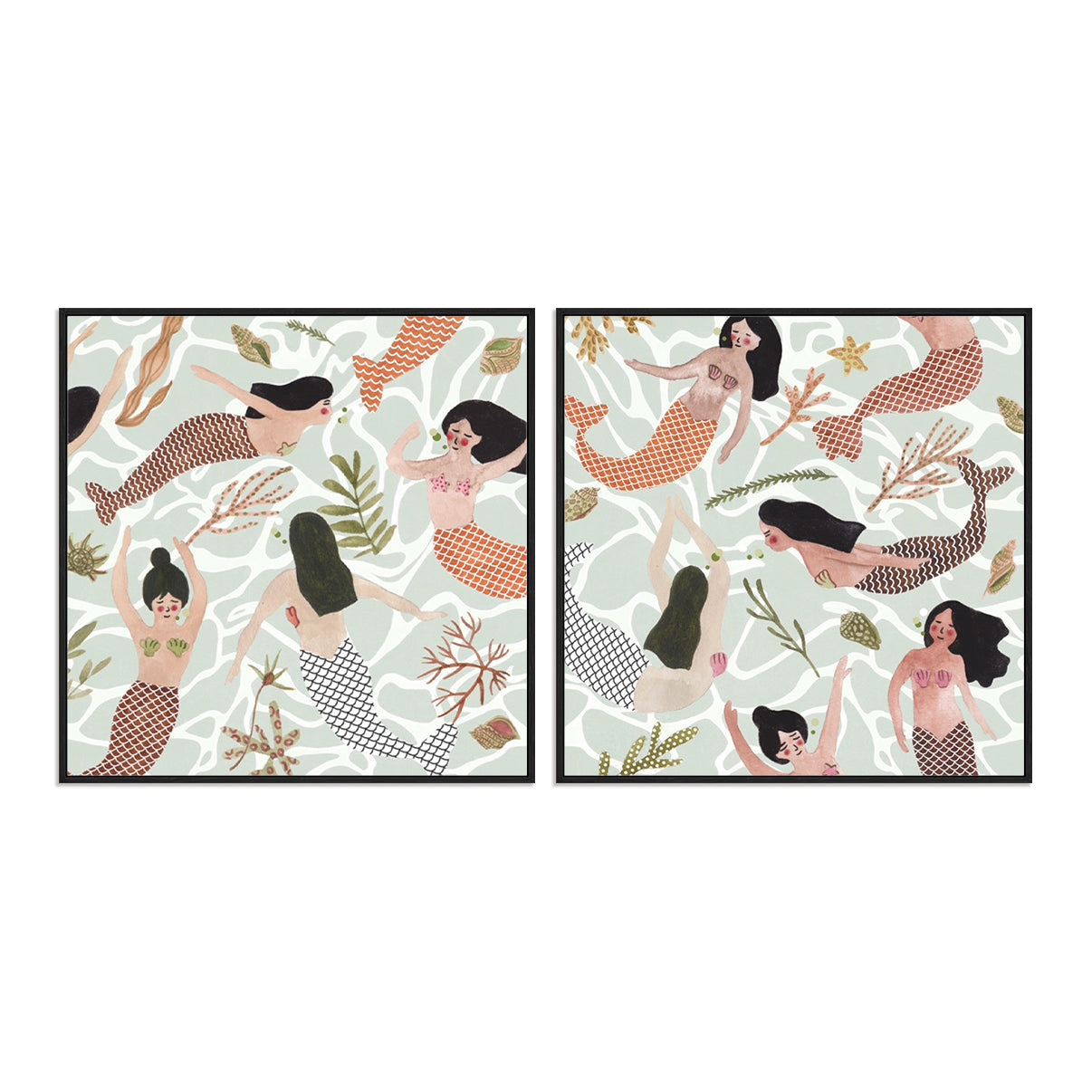 Mermaid at Heart III and IV Wall Art