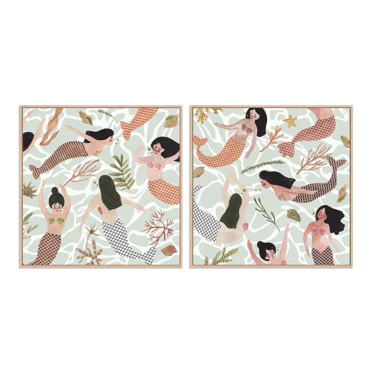 Mermaid at Heart III and IV Wall Art