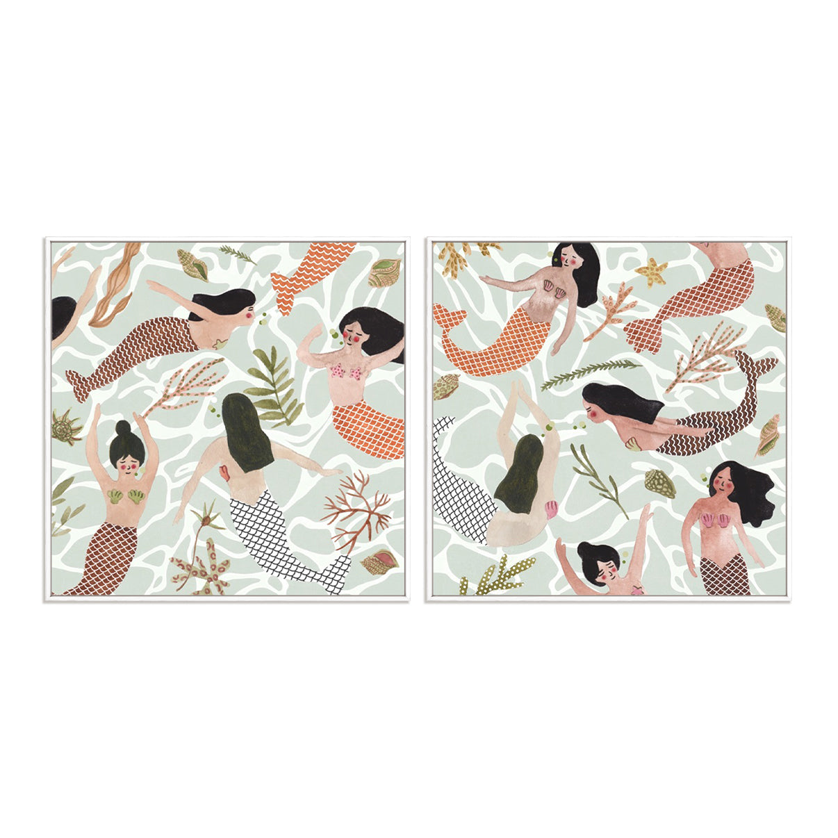 Mermaid at Heart III and IV Wall Art