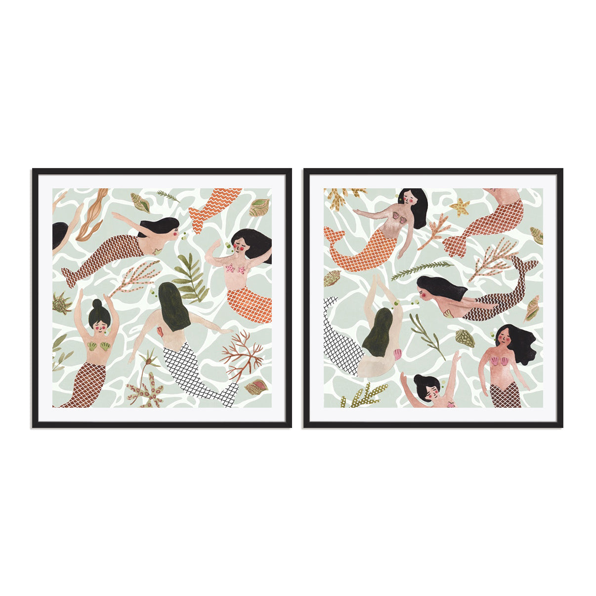 Mermaid at Heart III and IV Wall Art