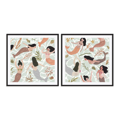 Mermaid at Heart III and IV Wall Art