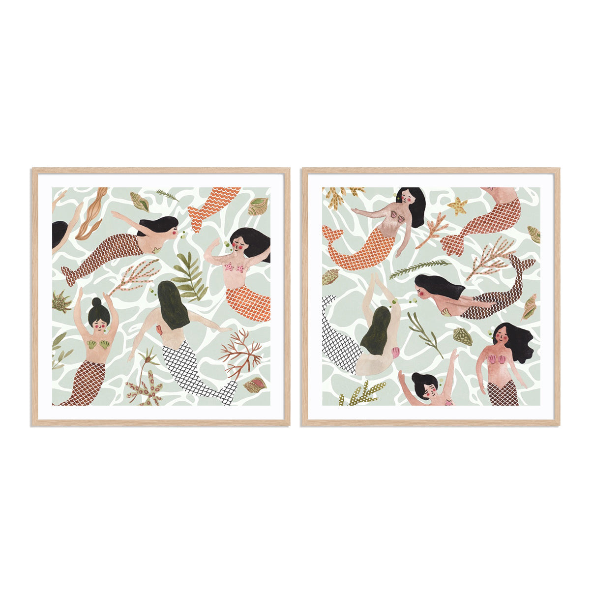 Mermaid at Heart III and IV Wall Art