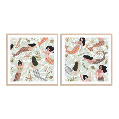 Mermaid at Heart III and IV Wall Art