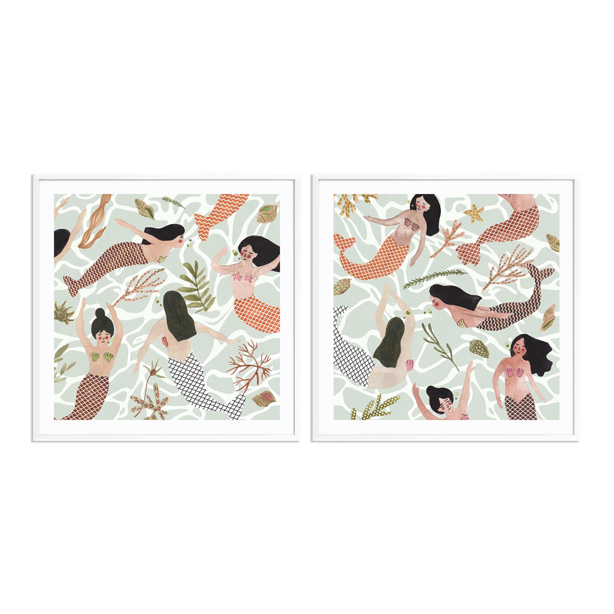 Mermaid at Heart III and IV Wall Art
