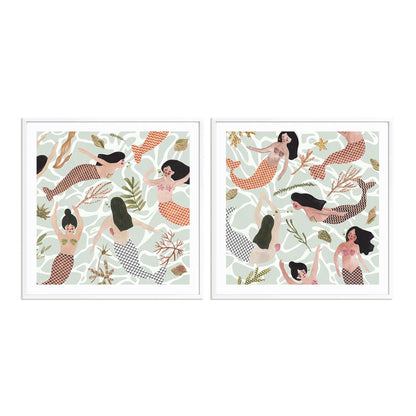 Mermaid at Heart III and IV Wall Art