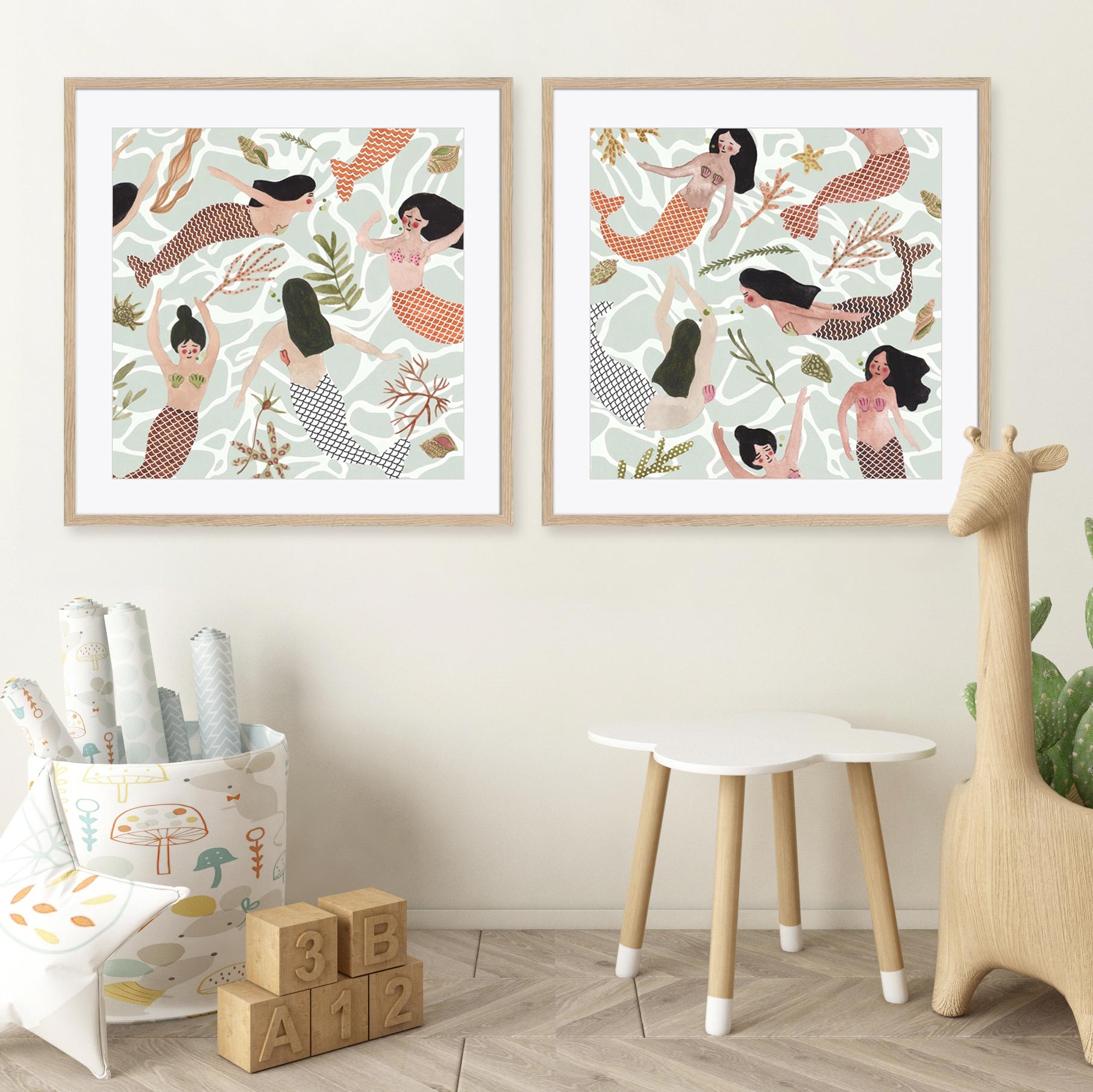 Mermaid at Heart III and IV Wall Art