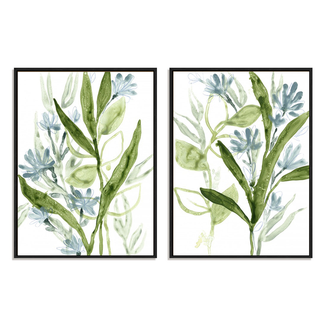 Meadow Blues III and I Wall Art