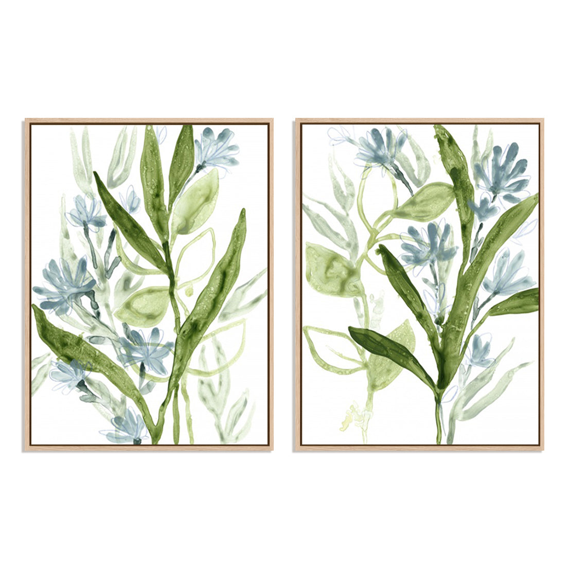 Meadow Blues III and I Wall Art
