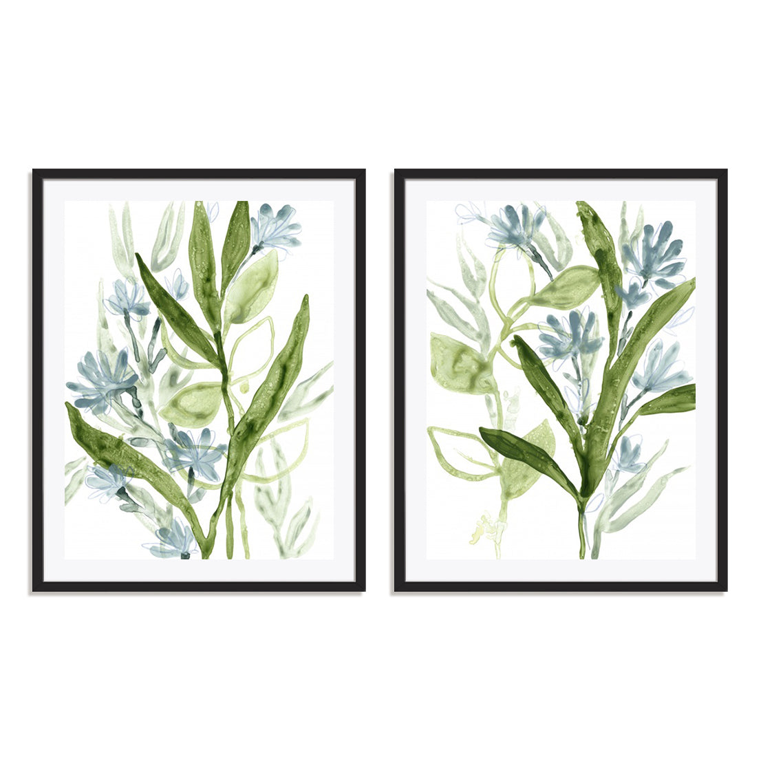 Meadow Blues III and I Wall Art
