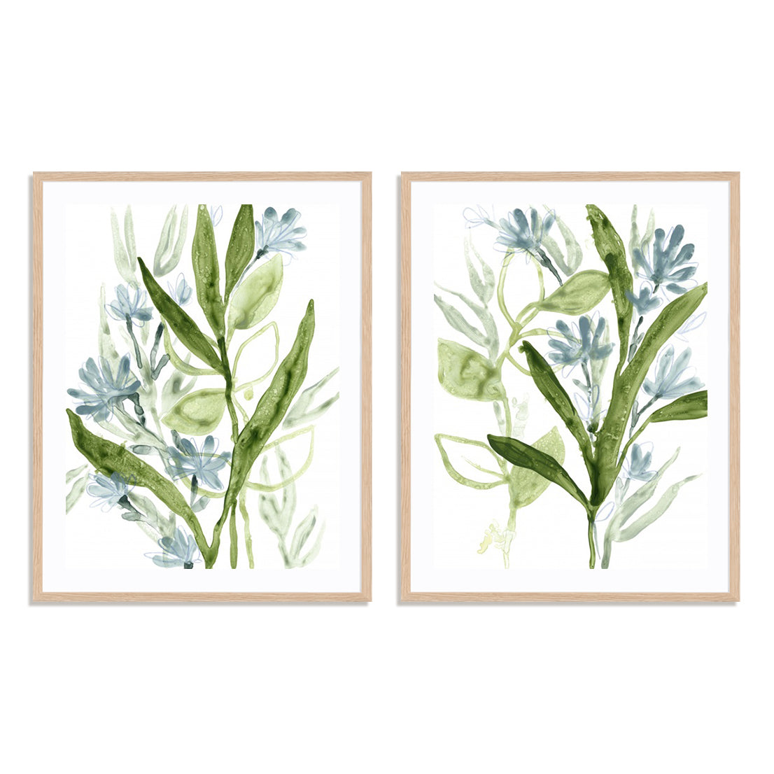 Meadow Blues III and I Wall Art